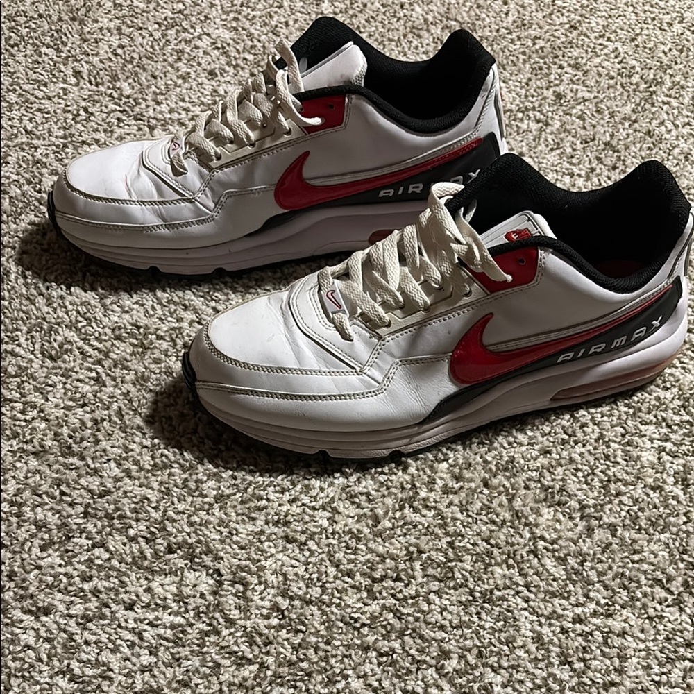 Nike Air Max White and Red Athletic Shoes